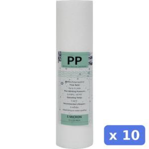 Filter cartridge - 10 inch 5 micron Melt blown Sediment filter - standard- 10 Pack