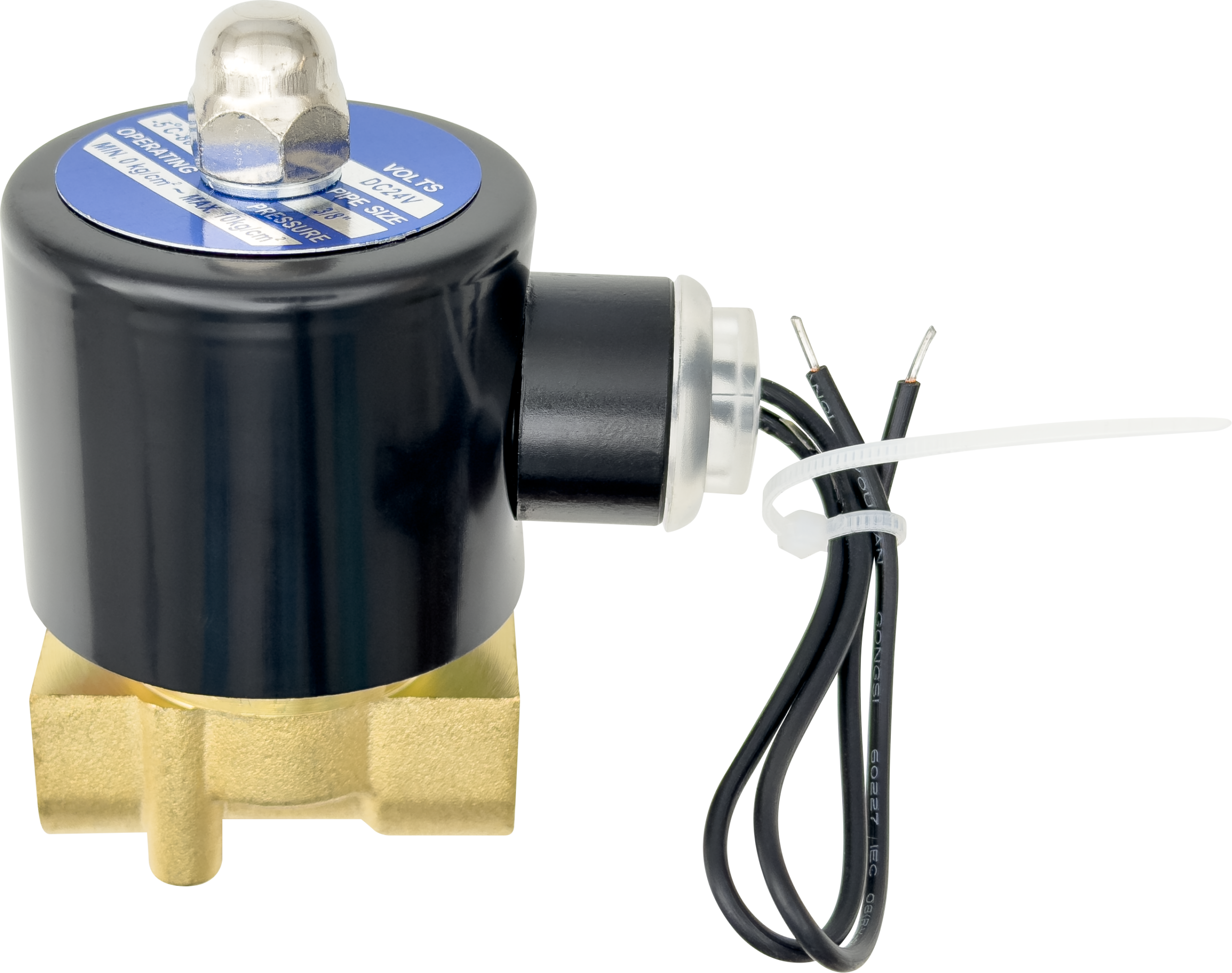 Brass Solenoid 24V/DC - 10mm thread